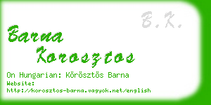 barna korosztos business card